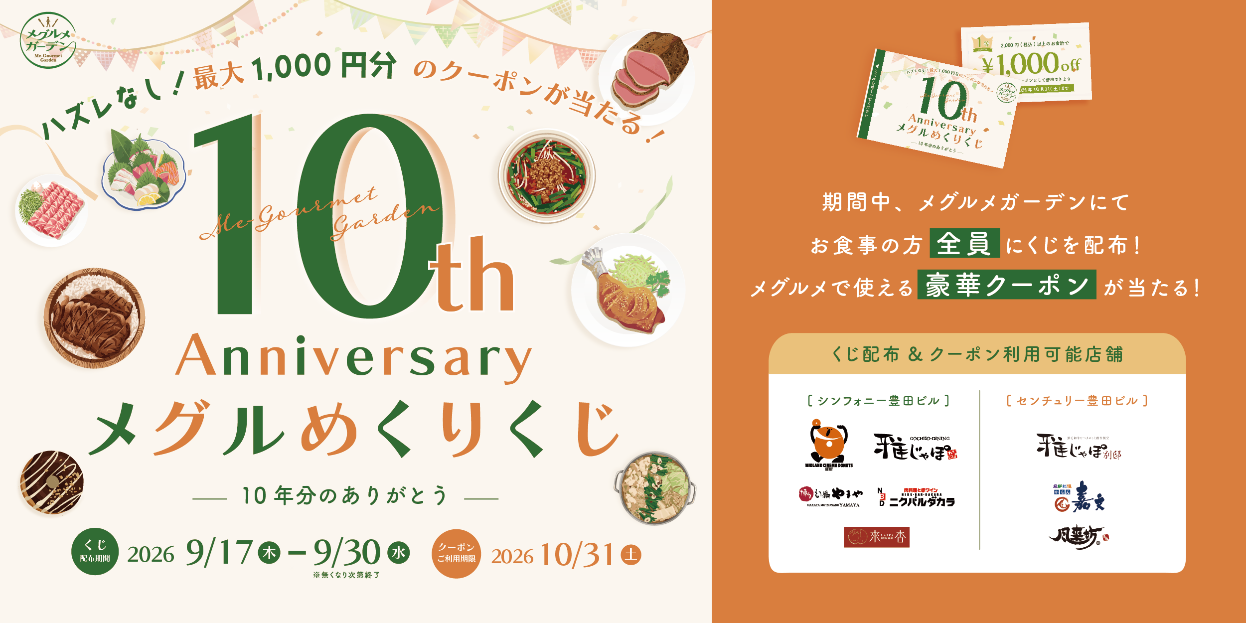 10th Anniversary メグルめくりくじ
